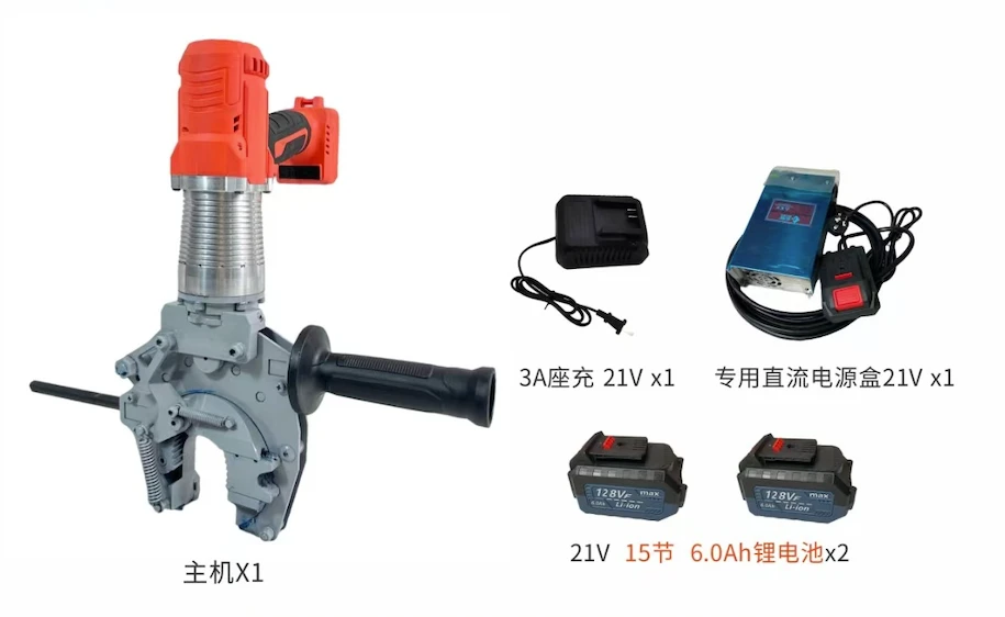 D53 Brushless Elektrik Tiyo Kle Doub-Pouvwa Modèl 800N·m Segondè Couple 16-53mm Machwa 900W San Fil & Fil 2-an-1 Ak 2 × 6.0Ah Batri + Adaptè DC